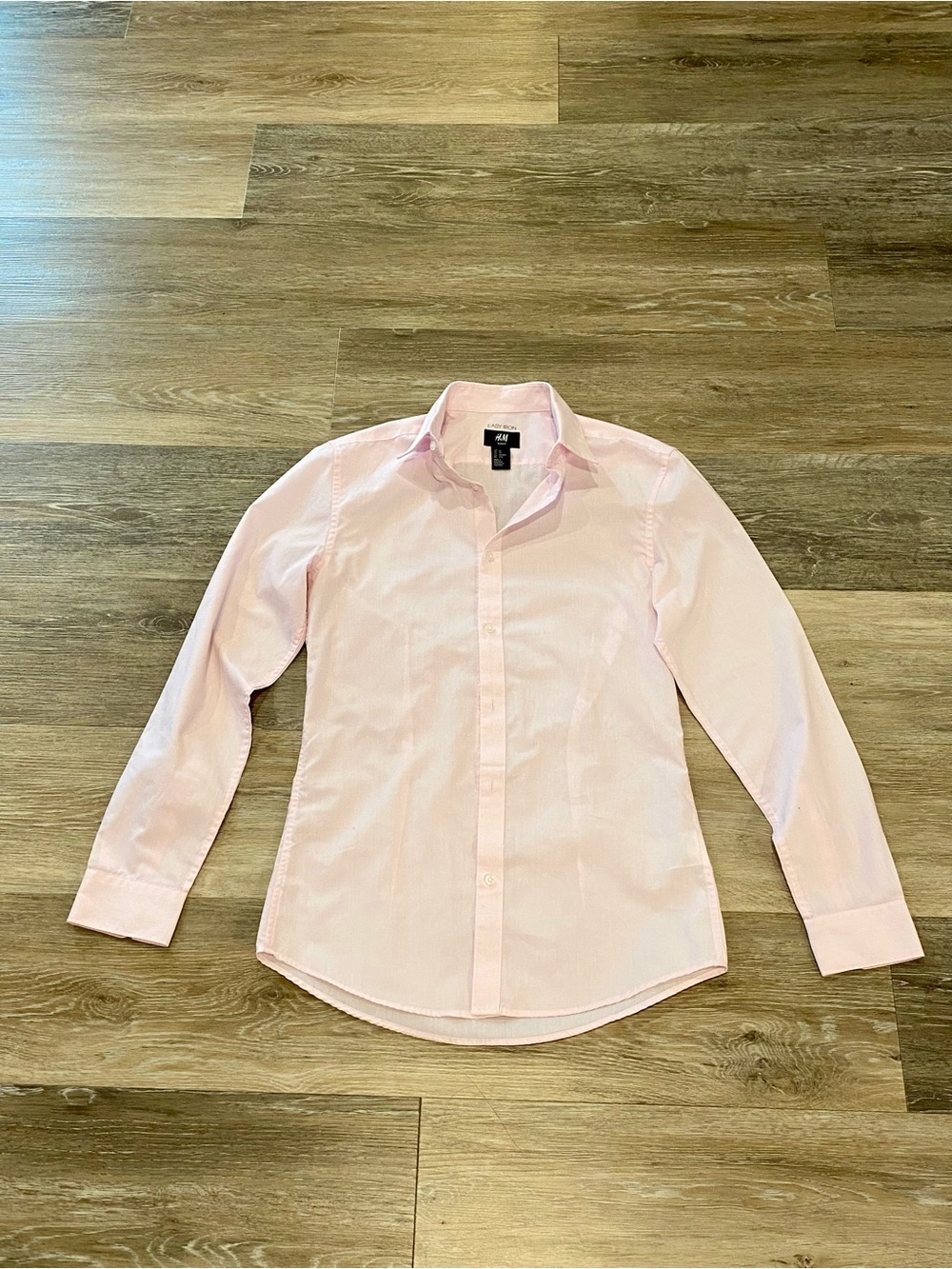 H&M Light Pink Men's Long-Sleeve Dress Shirt